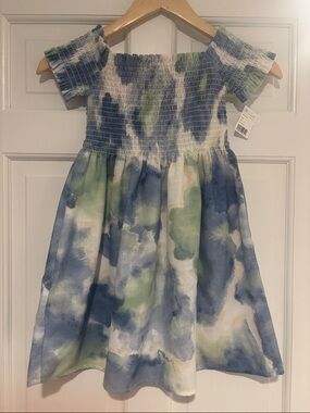 Mayoral | Dress In Tie-dye Mint Girls Blue & Green Watercolor